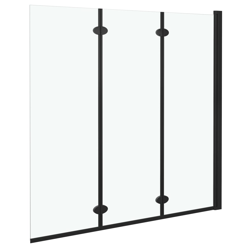 Box Doccia Pieghevole a Libro 3 Pannelli in ESG 130x138 cm Nero